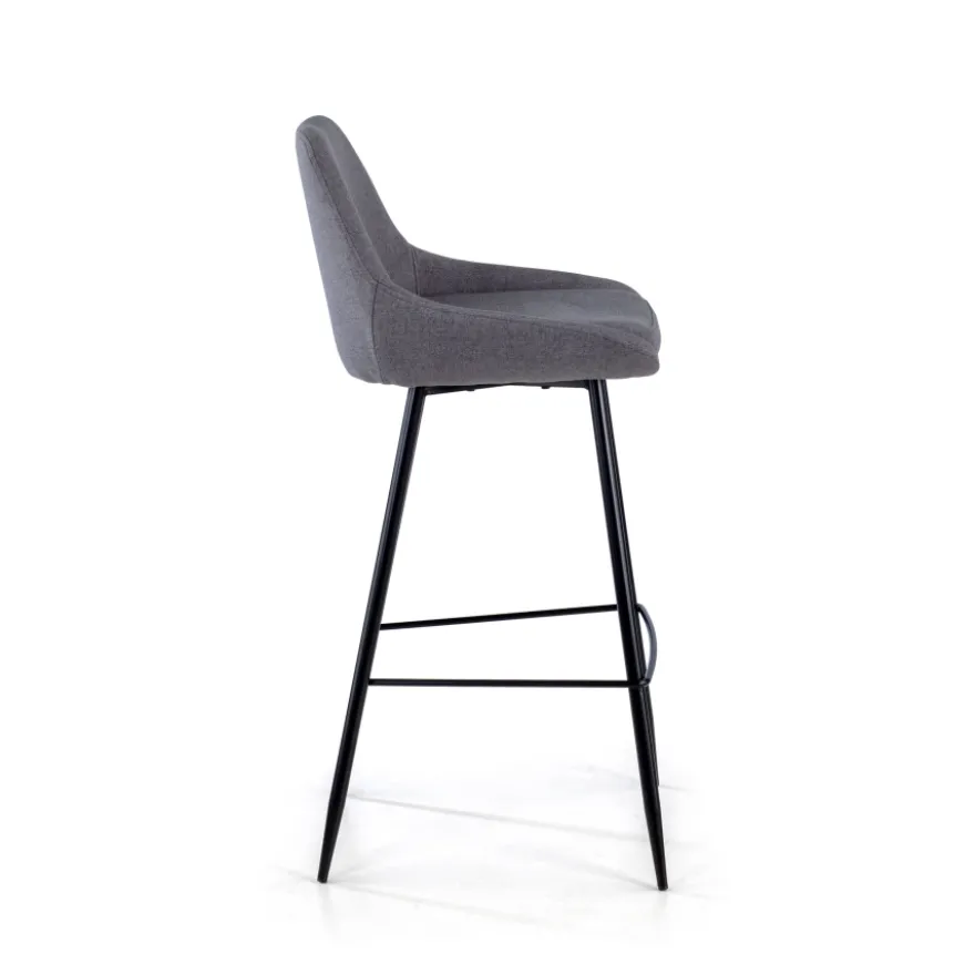 Sgabello Imbottito Giselle, Ergonomico e Struttura Nera