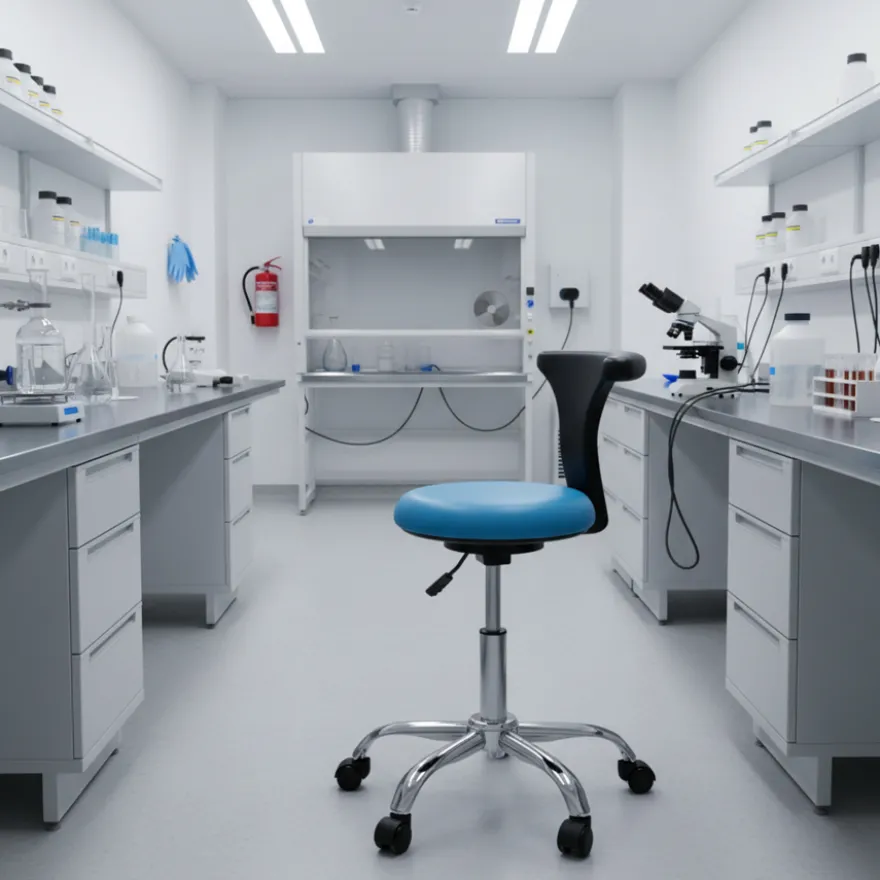 Sgabello medico dentista per clinica, estetista, schienale ergonomico