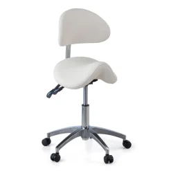 Sgabello sella di cavallo con schienale ergonomico per clinica ed estetista