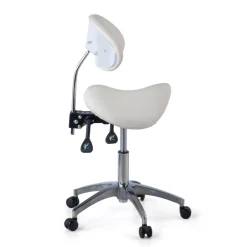Sgabello sella di cavallo con schienale ergonomico per clinica ed estetista