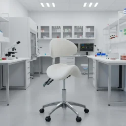 Sgabello sella di cavallo con schienale ergonomico per clinica ed estetista