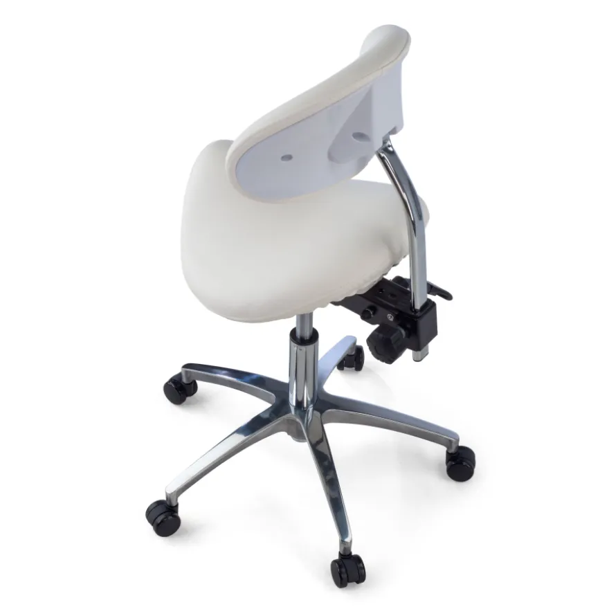 Sgabello sella di cavallo con schienale ergonomico per clinica ed estetista