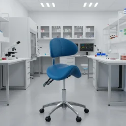 Sgabello sella di cavallo con schienale ergonomico per clinica ed estetista