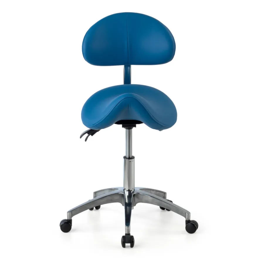Sgabello sella di cavallo con schienale ergonomico per clinica ed estetista