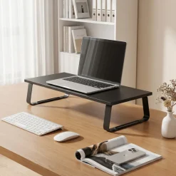 Supporto monitor da scrivania, base in acciaio