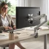 Supporto monitor individuale con porta USB, alluminio, 1 schermo