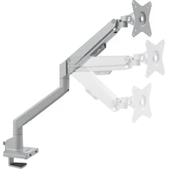 Supporto monitor individuale con porta USB, alluminio, 1 schermo