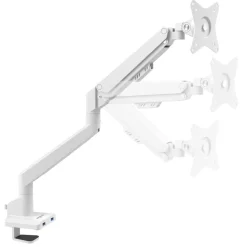Supporto monitor individuale con porta USB, alluminio, 1 schermo