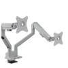 Supporto monitor scrivania doppio con porta USB, alluminio, 2 schermi