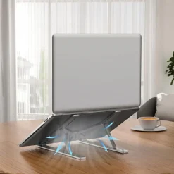 Supporto per laptop pieghevole in alluminio, regolabile su 6 altezze