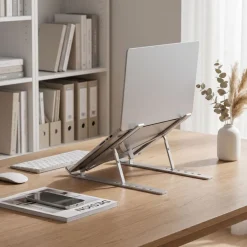 Supporto per laptop pieghevole in alluminio, regolabile su 6 altezze